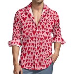 Hawaiian Shirt Supplier - Valentine Loose Fit Casual Hearts Print Shirt
