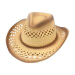 Straw Hat Supplier - Western Straw Cowboy Hat Hollow Out Cowgirl Woven