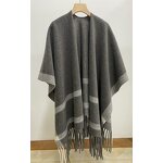 Shawl Supplier - Knitted Jacquard Plaid Blanket Dual-Use Solid Color Shawl