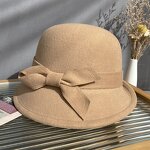 Fedora Hat Factory - Ladies Wool Felt Bucket Hat Vintage Cloche Bowler