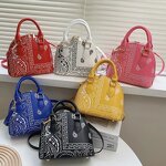 Tote Bag Factory - Fashion Leather Tote Bag Bandana Print Handbag