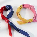 Bandana Scarf Factory - Double Color Neck Tie Floral Hip-Hop Wristband