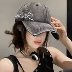Baseball Cap Factory - New Hip Hop Embroidered Distressed Denim Hat