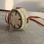 Straw Bag Manufacturer - Ladies Hand-woven Straw Box Handbag Crossbody Bag