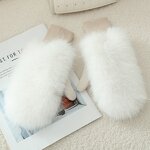 Mittens Supplier - 2025 Outdoor Luxury Fluffy Knitted Fur Winter Warm Mittens
