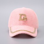 Baseball Cap Manufacturer - Fashion Mink Fur Rhinestone D Letter Hat