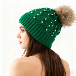 Knitted Beanie Supplier - Thick Slouchy Snow Knit Ski Cap with Pompom