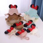 Sun Hat Set Factory - Summer Girl Straw Hat Bag Set Cartoon Ear Red Bow