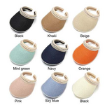 Sun Visor Manufacturer - Women Sun Visor Foldable Roll up Straw Hat Pearl