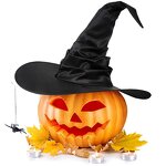 Witch Hat Supplier - Halloween Folds Wizard Black Hat Cosplay Costume Headgear