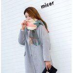 Scarf Supplier - Knitted Winter Women Plaid Warm Cashmere Square Shawl
