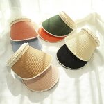 Sun Visor Manufacturer - Women Sun Visor Foldable Roll up Straw Hat Pearl
