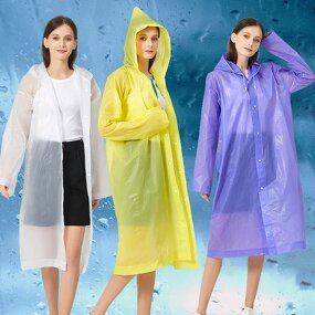 Raincoat Supplier - Custom Logo Unisex Adult EVA Rectangle Plastic Raincoat