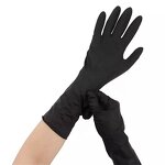 Long Nitrile Gloves Bulk - Black 12 Inch Powder Free