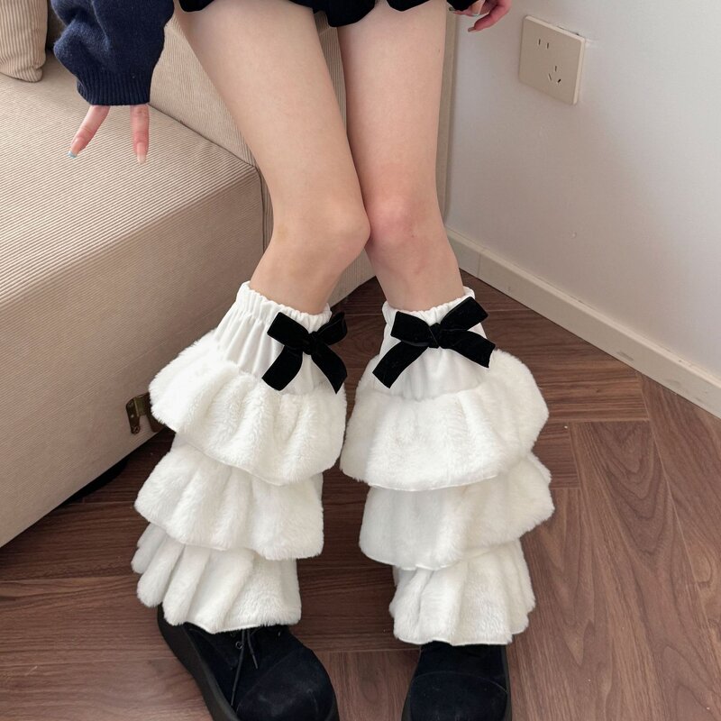 Leg Warmers Supplier - Black Velvet Bow Fleece