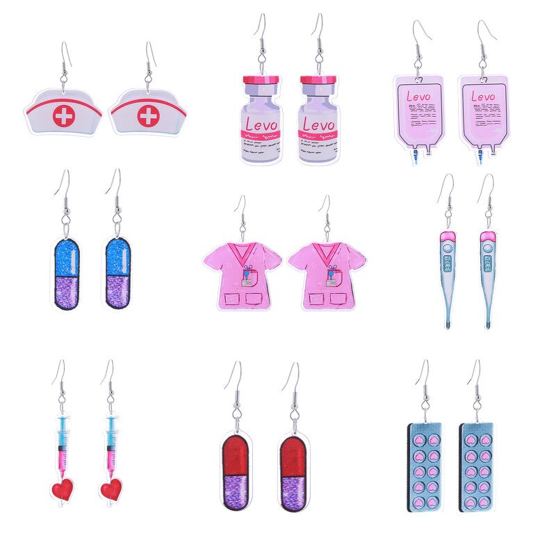 Nurse Earrings Manufacturer - Thermometer Design Acrylic