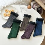 Women's Socks Supplier - Sparkle Ruffle Crew