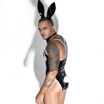 Men's Lingerie Factory - Leather Bodysuit Bunny Cosplay