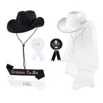 Wedding Hat Set Supplier - 2pcs Bride Groom Cowboy