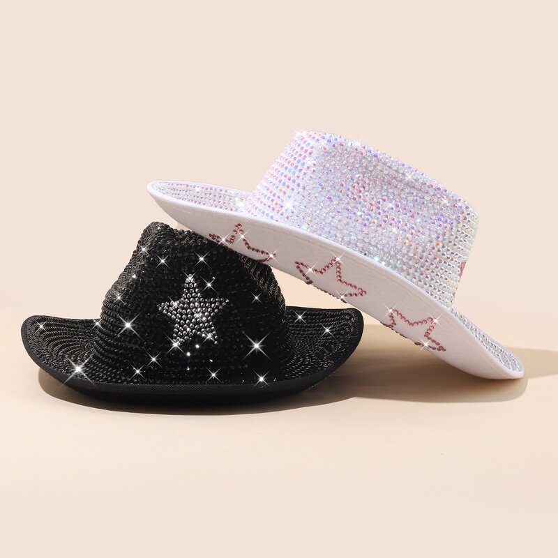 Cowboy Hat Supplier - Disco Silver Star Rhinestone