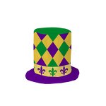 Top Hat Factory - Custom Mardi Gras Fleur-de-Lis