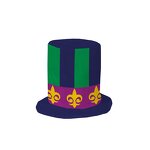 Top Hat Factory - Custom Mardi Gras Fleur-de-Lis