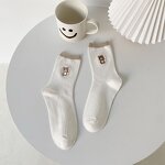 Tube Socks Supplier - Japanese Cute Bear Embroidery