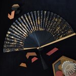 Folding Hand Fan Factory - Portable Gold Silver Sprinkling