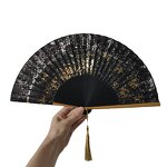 Folding Hand Fan Factory - Portable Gold Silver Sprinkling