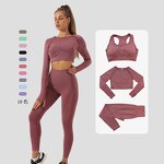 Women Gym Sets Manufacturer - 3 Pieces Sport Bra Legging