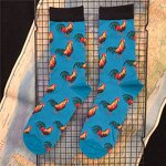 Men's Socks Manufacturer - Rooster Pattern Crew Cotton