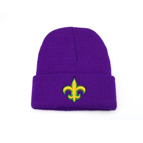 Winter Beanie Manufacturer - Mardi Gras Fleur De Lis