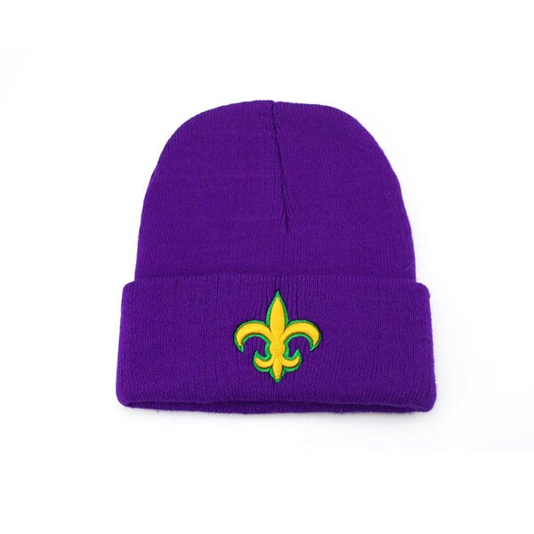 Winter Beanie Manufacturer - Mardi Gras Fleur De Lis