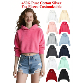 Cropped Hoodie Factory - 450g Pure Cotton Silver Fox