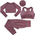 Women Gym Sets Manufacturer - 3 Pieces Sport Bra Legging