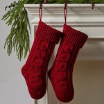 Christmas Stockings Manufacturer - 18 Inch Bow Cable Knit