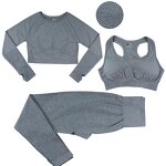 Women Gym Sets Manufacturer - 3 Pieces Sport Bra Legging