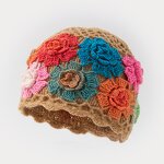Crochet Beanie Supplier - Handmade Mohair 3D Floral
