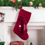 Christmas Stockings Factory - Custom Embroidered Velvet Bow
