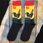 Men's Socks Manufacturer - Rooster Pattern Crew Cotton