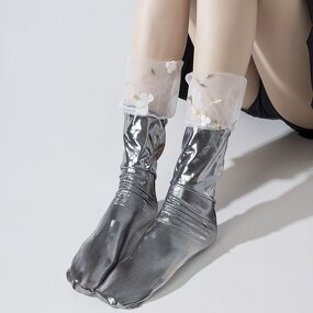 Women's Dress Socks Factory - Metallic Sheer Mesh