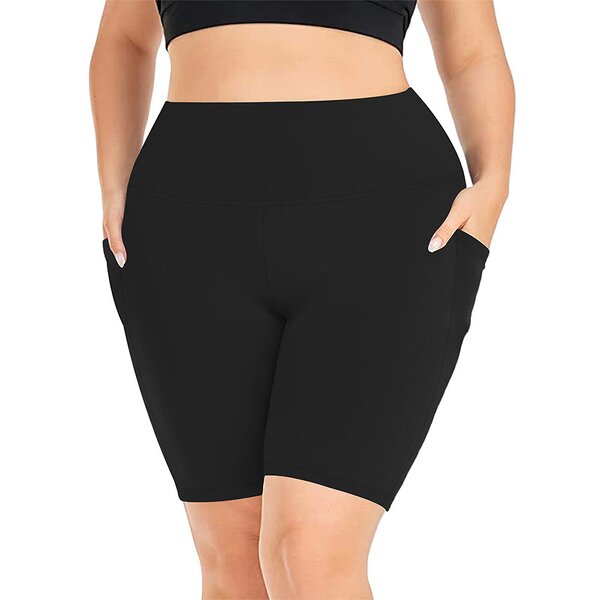 Plus Size Shorts Factory - High Waisted Non-See Through