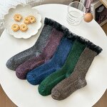 Women's Socks Supplier - Sparkle Ruffle Crew