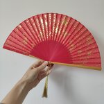 Folding Hand Fan Factory - Portable Gold Silver Sprinkling