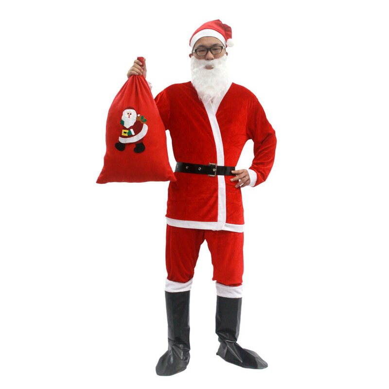 Santa Claus Costume Supplier - 5pcs Adult Role Play Suit