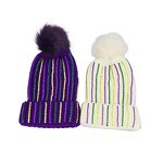 Mardi Gras Beanie Supplier - Rhinestone Pearl Pom Pom