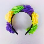 Headband Supplier - Mardi Gras Big Bow Flower