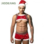 Men's Lingerie Manufacturer - Red Harness Pants Bodysuit