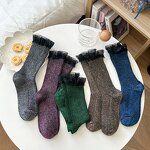 Women's Socks Supplier - Sparkle Ruffle Crew