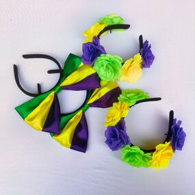 Headband Supplier - Mardi Gras Big Bow Flower